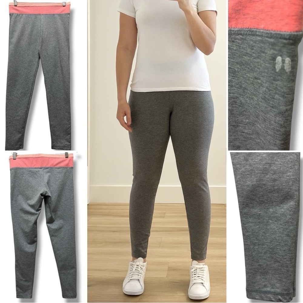 448 Victoria’s Secret | EUC Women’s Grey Coral Pink High‑Waisted Leggings (Sz M)